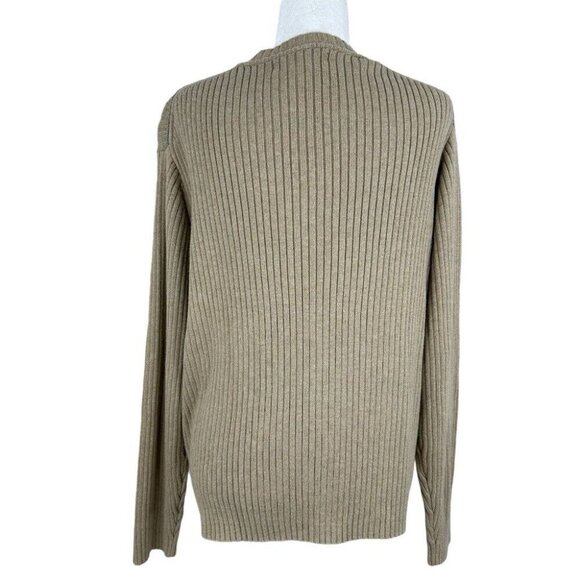 Tommy Hilfiger Women’s Tan Y2K Ribbed Crew Neck Long Sleeve Knit Sweater L/C47 - Picture 4 of 11